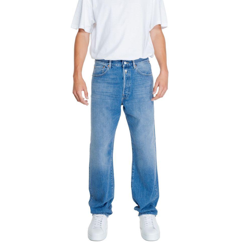 Replay Blue Cotton Relaxed Fit Jeans