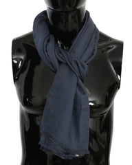 Dolce & Gabbana Modal Navy Blue Neck Wrap Men Shawl Scarf