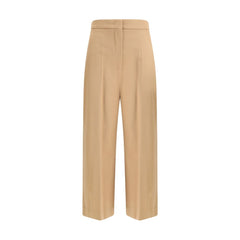 Max Mara Beige Fleece Wool Casual Pants