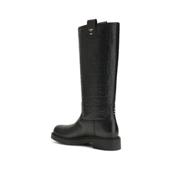 Fendi Black Calf Leather Bos Taurus Ankle Boots