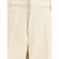 Cruna Beige Cotton Casual Pants
