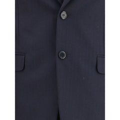 Prada Blue Fleece Wool Two-Piece Suit