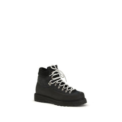 Diemme Black Calf Leather Bos Taurus Lace-Up Boots