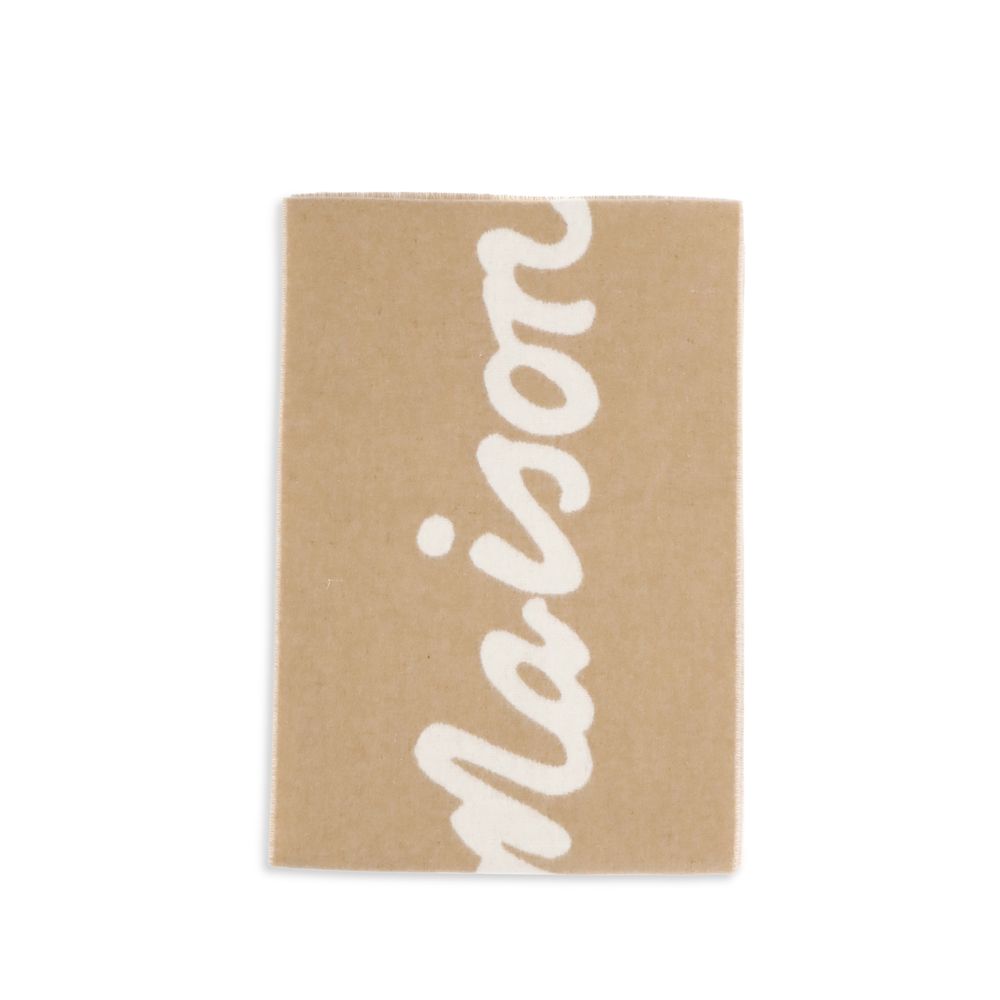 Maison Kitsuné Beige Wool Scarf