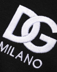 Dolce & Gabbana Black Cotton DG Logo Embroidery Top  T-shirt