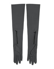 Dolce & Gabbana Dark Gray Viscose Elbow Length Mitten Men Gloves