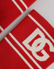 Dolce & Gabbana Red White DG Logo Cotton 1 Pair One SIze Wristband