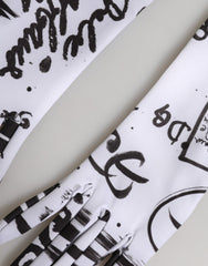 Dolce & Gabbana Black White DG Logo Elbow Length Mitten Gloves