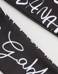 Dolce & Gabbana Black White DG Logo Elbow Length Mitten Gloves