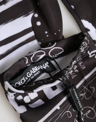 Dolce & Gabbana Black White DG Logo Elbow Length Mitten Gloves