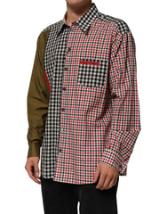Dolce & Gabbana Multicolor Cotton Collared Checkered Shirt