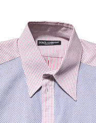 Dolce & Gabbana Multicolor Cotton Collared Checkered Shirt