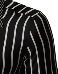 Dolce & Gabbana Black White Stripes Men MARTINI Dress Shirt
