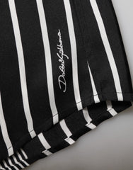Dolce & Gabbana Black White Stripes Men MARTINI Dress Shirt