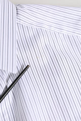 Dolce & Gabbana White Stripes Cotton Men GOLD Dress Shirt