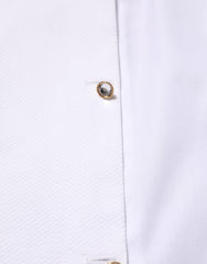 Dolce & Gabbana White Cotton Collared Bib GOLD Dress Shirt