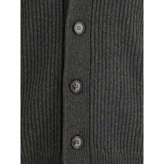 Brooksfield Green Fleece Wool Cardigan