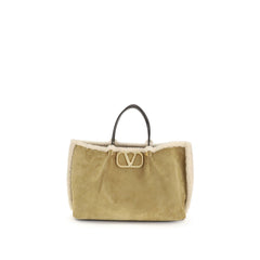 Valentino Garavani Beige Calf Leather Bos Taurus Shoulder Bag