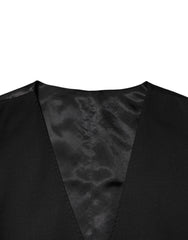 Dolce & Gabbana Black Polyester Dress Formal Waistcoat Vest