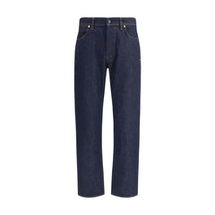 Stone Island Blue Cotton Cropped Jeans
