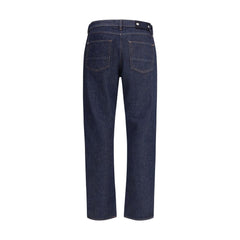 Stone Island Blue Cotton Cropped Jeans