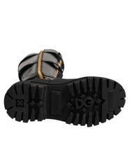 Dolce & Gabbana Black Buckle Embellished Knee High Boots Shoes