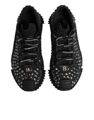 Dolce & Gabbana Shoes Black Embellished Low Top NS1 Sneakers Shoes