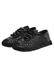 Dolce & Gabbana Shoes Black Embellished Low Top NS1 Sneakers Shoes