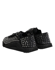 Dolce & Gabbana Shoes Black Embellished Low Top NS1 Sneakers Shoes