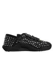 Dolce & Gabbana Shoes Black Embellished Low Top NS1 Sneakers Shoes