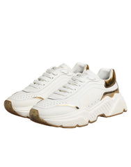 Dolce & Gabbana White Gold Daymaster Low Top Sneakers Shoes