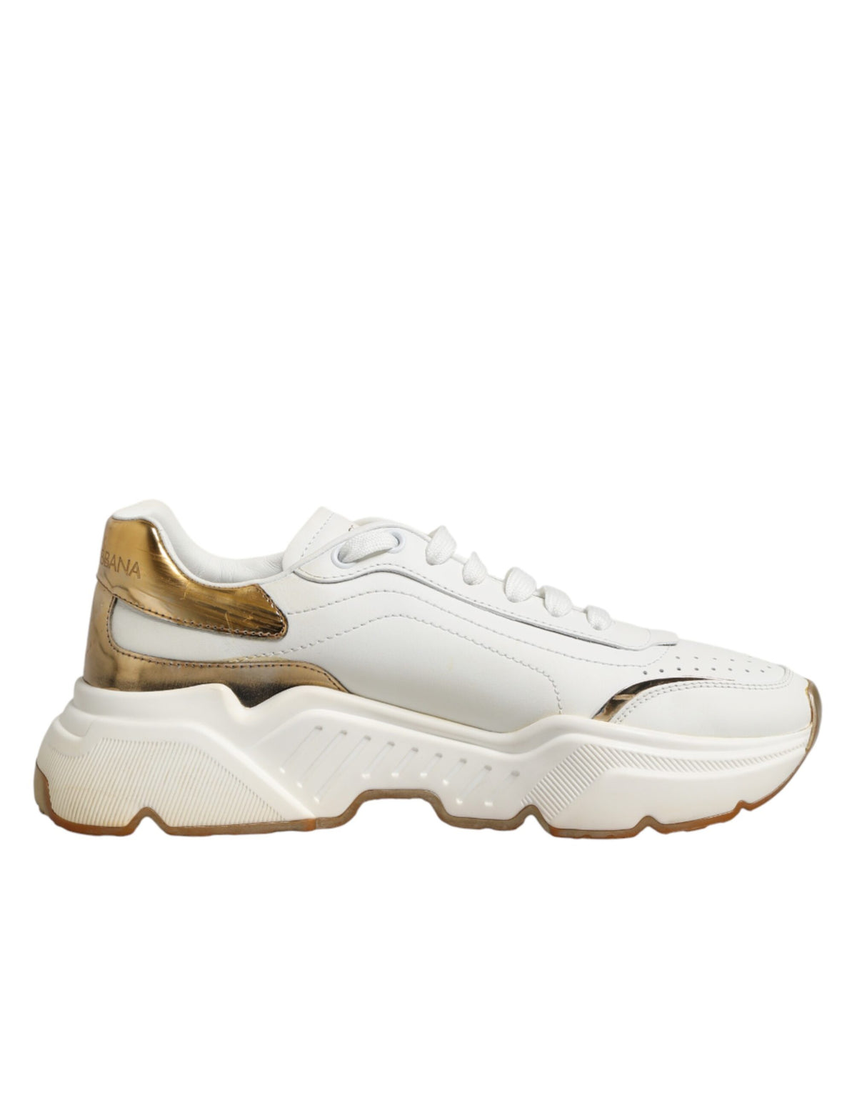Dolce & Gabbana White Gold Daymaster Low Top Sneakers Shoes