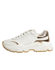 Dolce & Gabbana White Gold Daymaster Low Top Sneakers Shoes