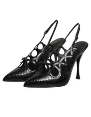 Dolce & Gabbana Leather High Heels Slingback Shoes