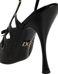 Dolce & Gabbana Leather High Heels Slingback Shoes
