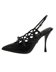 Dolce & Gabbana Leather High Heels Slingback Shoes