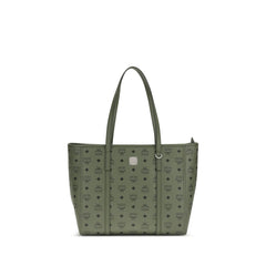 MCM Green Fabric Shoulder Bag