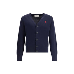 Ami Paris Blue Merino Wool Cardigan