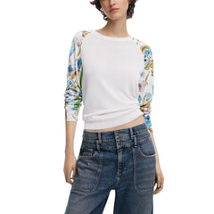 Desigual White Viscose Sweatshirt