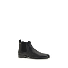 Prada Black Calf Leather Bos Taurus Ankle Boots
