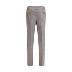 PT Torino Brown Fleece Wool Casual Pants