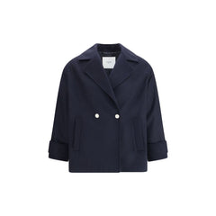 Cruna Blue Fleece Wool Coat