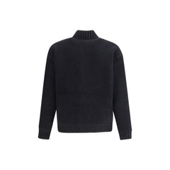 Laneus Black Merino Wool Bomber