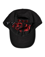 Dolce & Gabbana Black Cotton Logo Patch 6 Panels Baseball Cap Hat