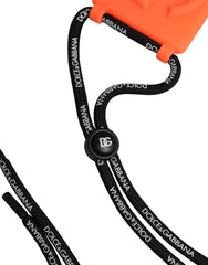 Dolce & Gabbana Holder Neon Orange Rubber DG Embossed Adjustable Badge