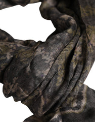 Dolce & Gabbana Multicolor Camouflage Fringes Modal Foulard Scarf