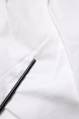 Lardini White Cotton Stretch Tapered Mid Waist Chino Pants