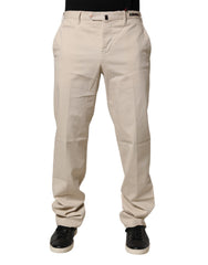 PT01 Beige Men Chino Mid Waist Straight Dress Trouser Pants
