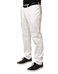 Domenico Tagliente White Tapered Dress Formal Trouser Pants