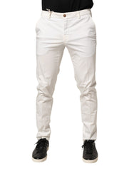 Domenico Tagliente White Tapered Dress Formal Trouser Pants